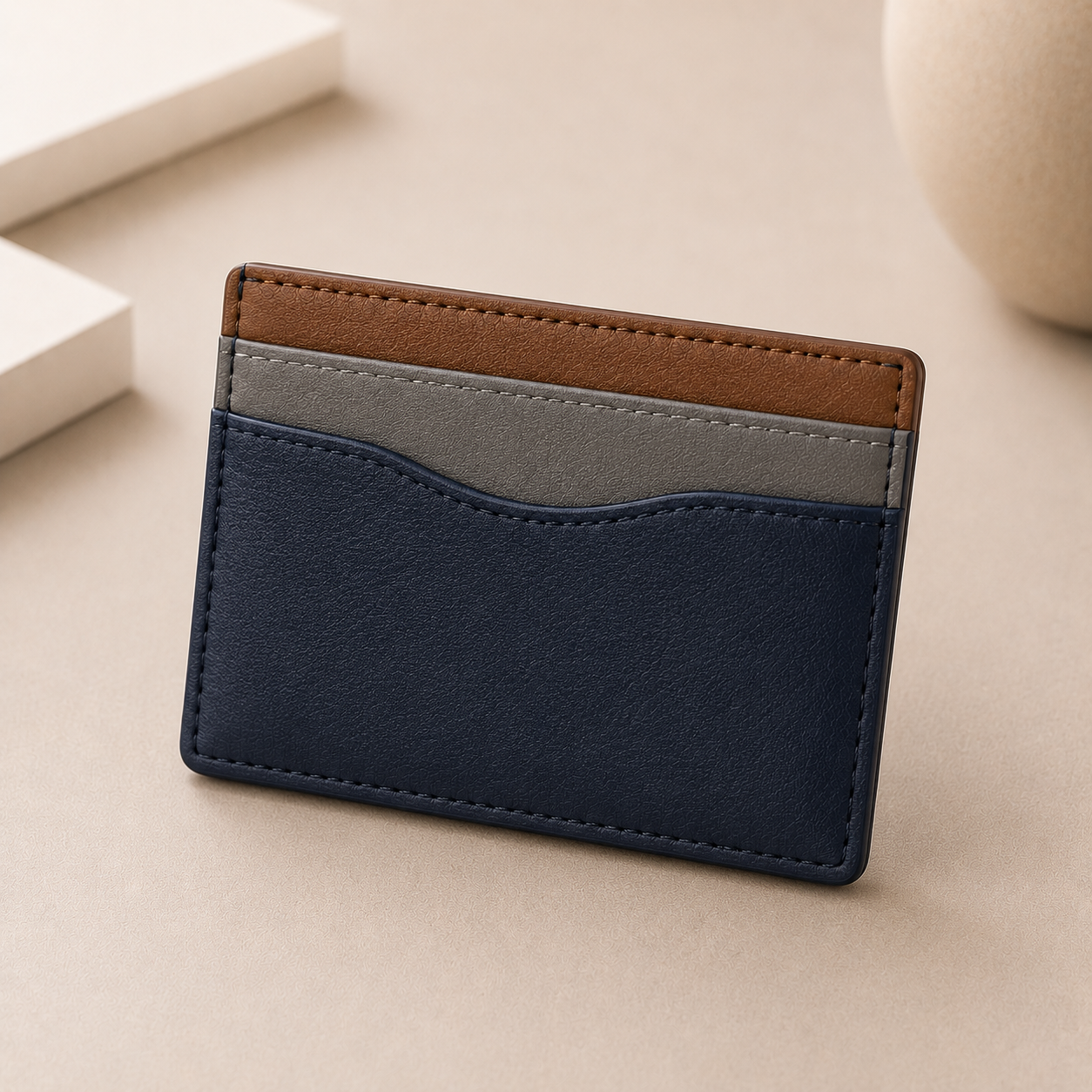 DoDo Bag Card Holder บางเบา ขนาดกะทัดรัด พกพาง่าย สีกรมท่า-เทา-น้ำตาล